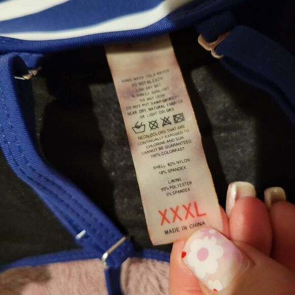 Bikini Sexy Plus Size Blue White Striped BRAND NEW Bathing Swim Suit Two Piece - Picture 9 of 11